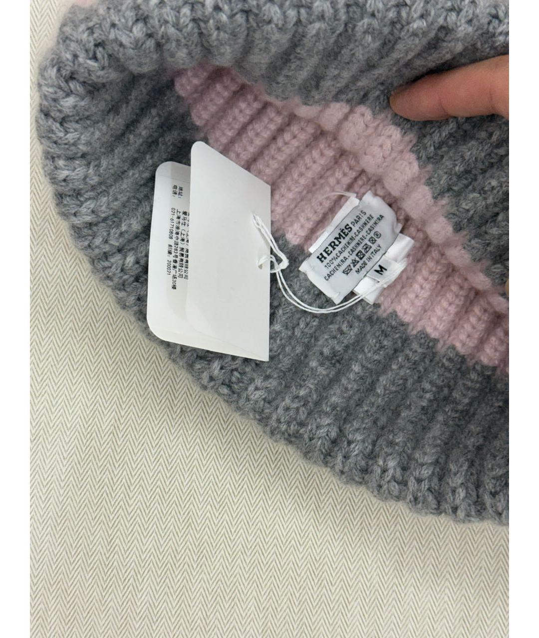 HERMES Розовая шерстяная шапка, фото 4