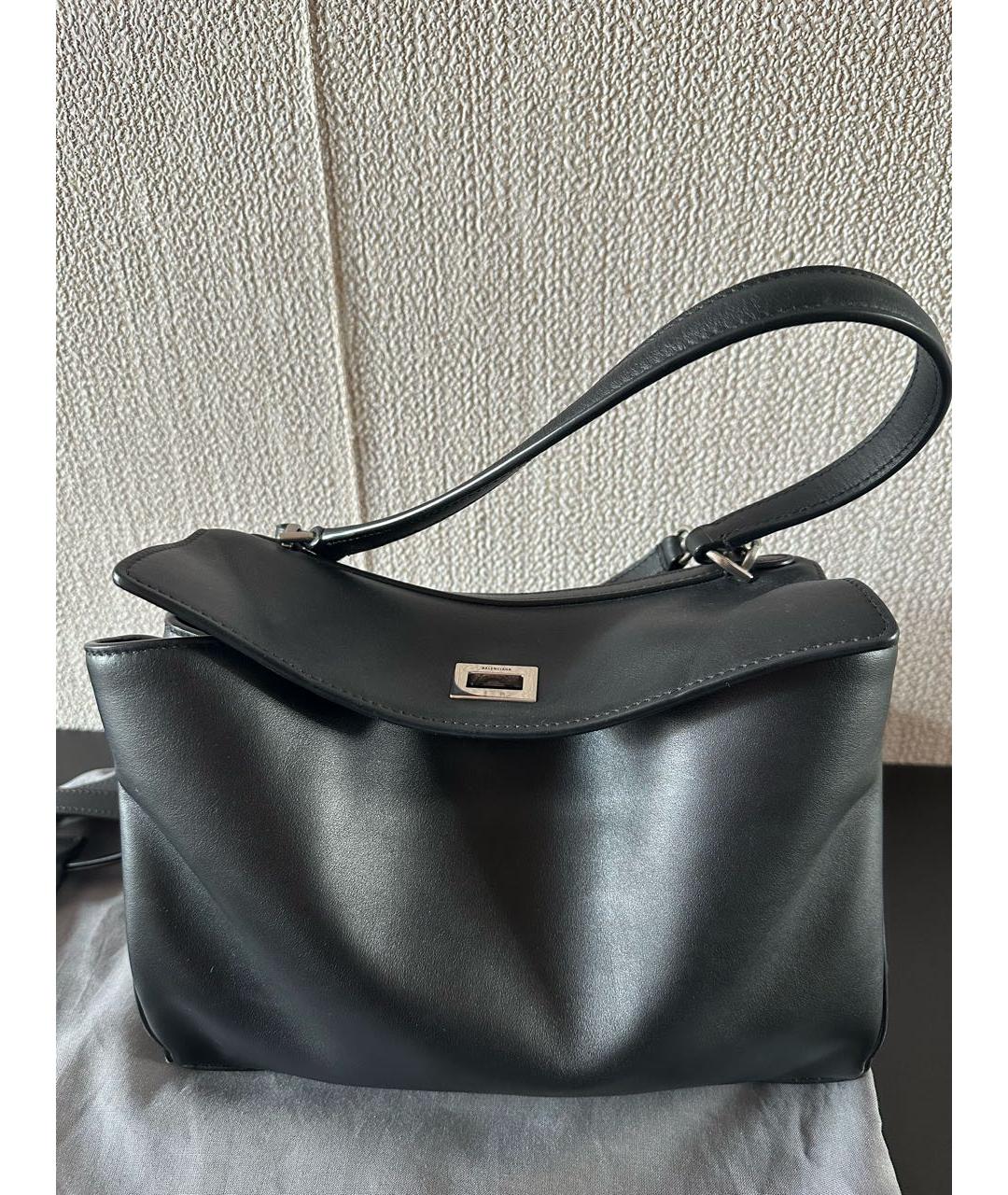 BALENCIAGA Черная кожаная сумка с короткими ручками, фото 4