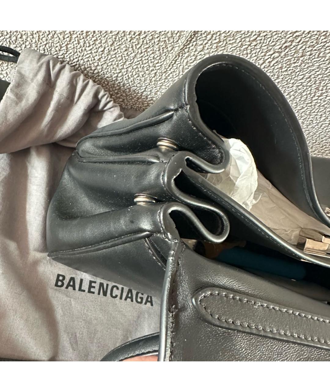 BALENCIAGA Черная кожаная сумка с короткими ручками, фото 8