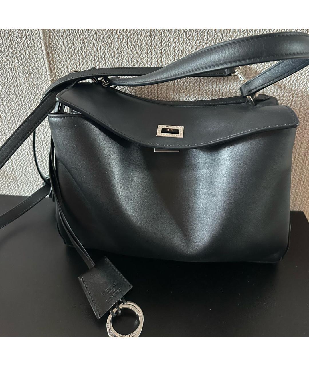 BALENCIAGA Черная кожаная сумка с короткими ручками, фото 9