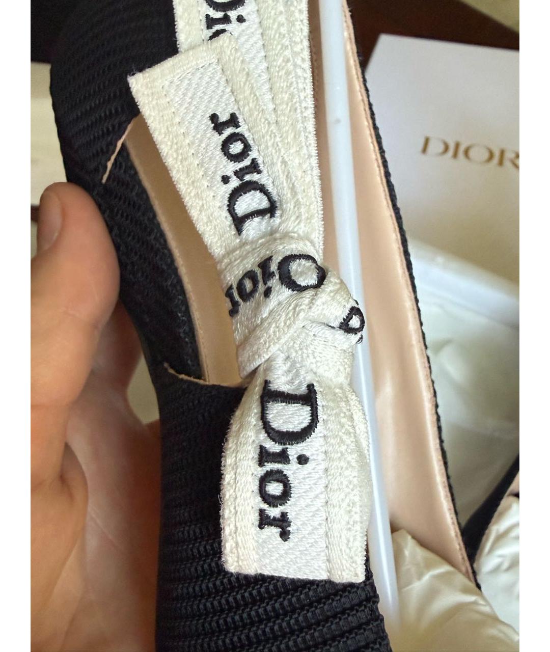 CHRISTIAN DIOR Черные текстильные туфли, фото 8
