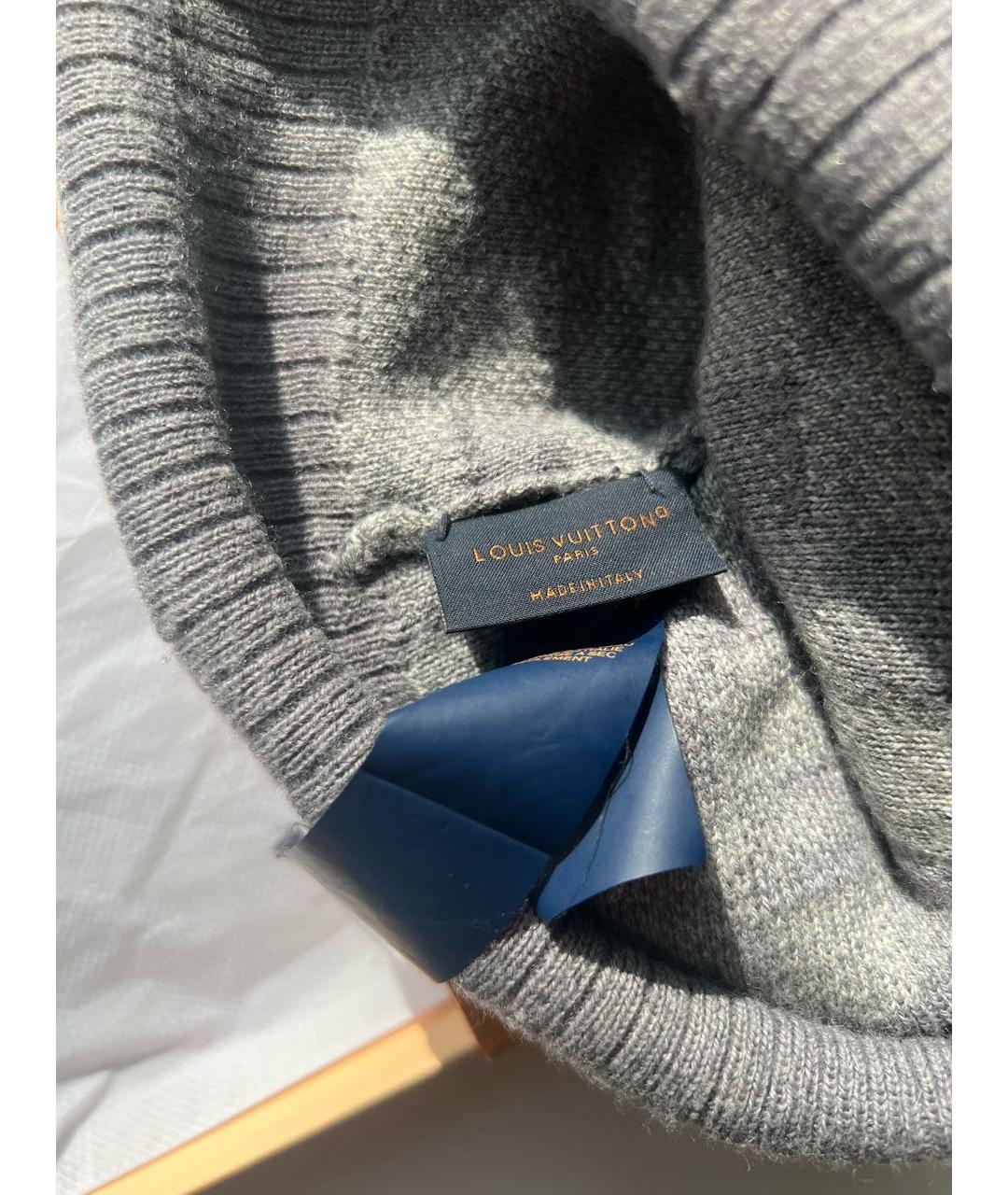 LOUIS VUITTON Серая шерстяная шапка, фото 4