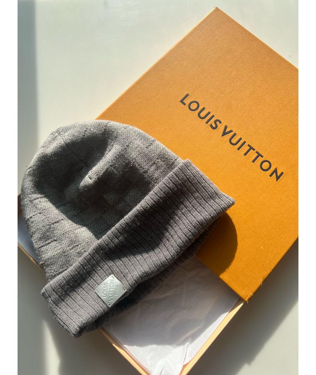 LOUIS VUITTON Серая шерстяная шапка, фото 2