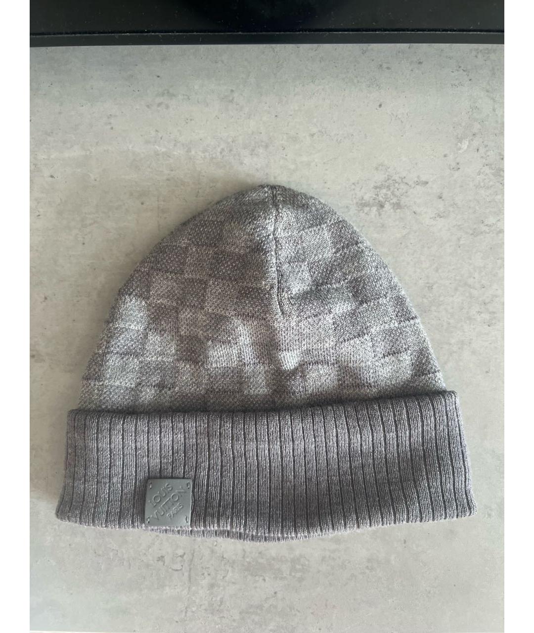 LOUIS VUITTON Серая шерстяная шапка, фото 6