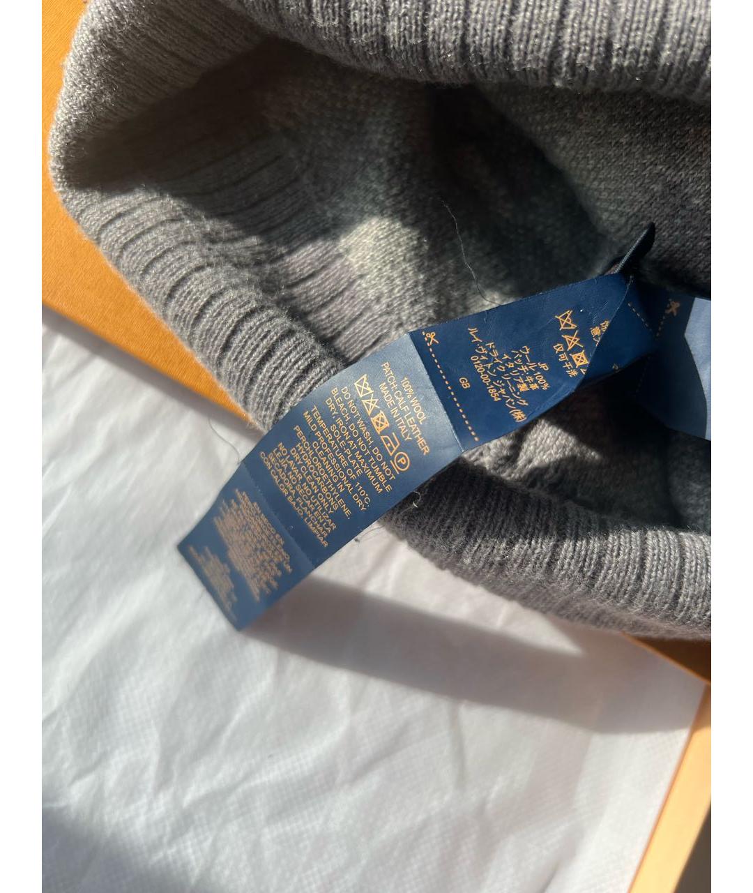LOUIS VUITTON Серая шерстяная шапка, фото 5