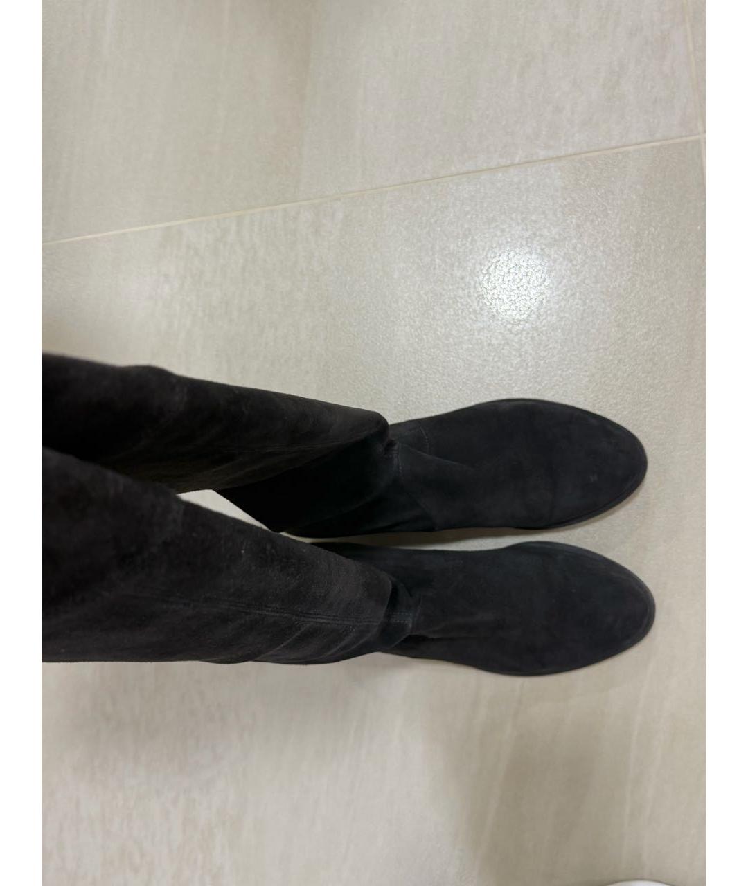 STUART WEITZMAN Черные замшевые ботфорты, фото 3