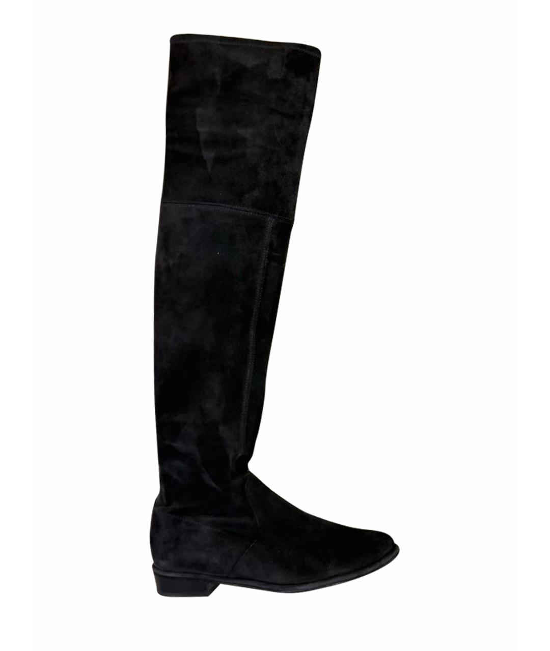 STUART WEITZMAN Черные замшевые ботфорты, фото 5