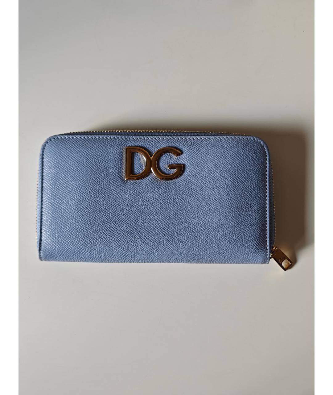 DOLCE&GABBANA Голубой кожаный кошелек, фото 9
