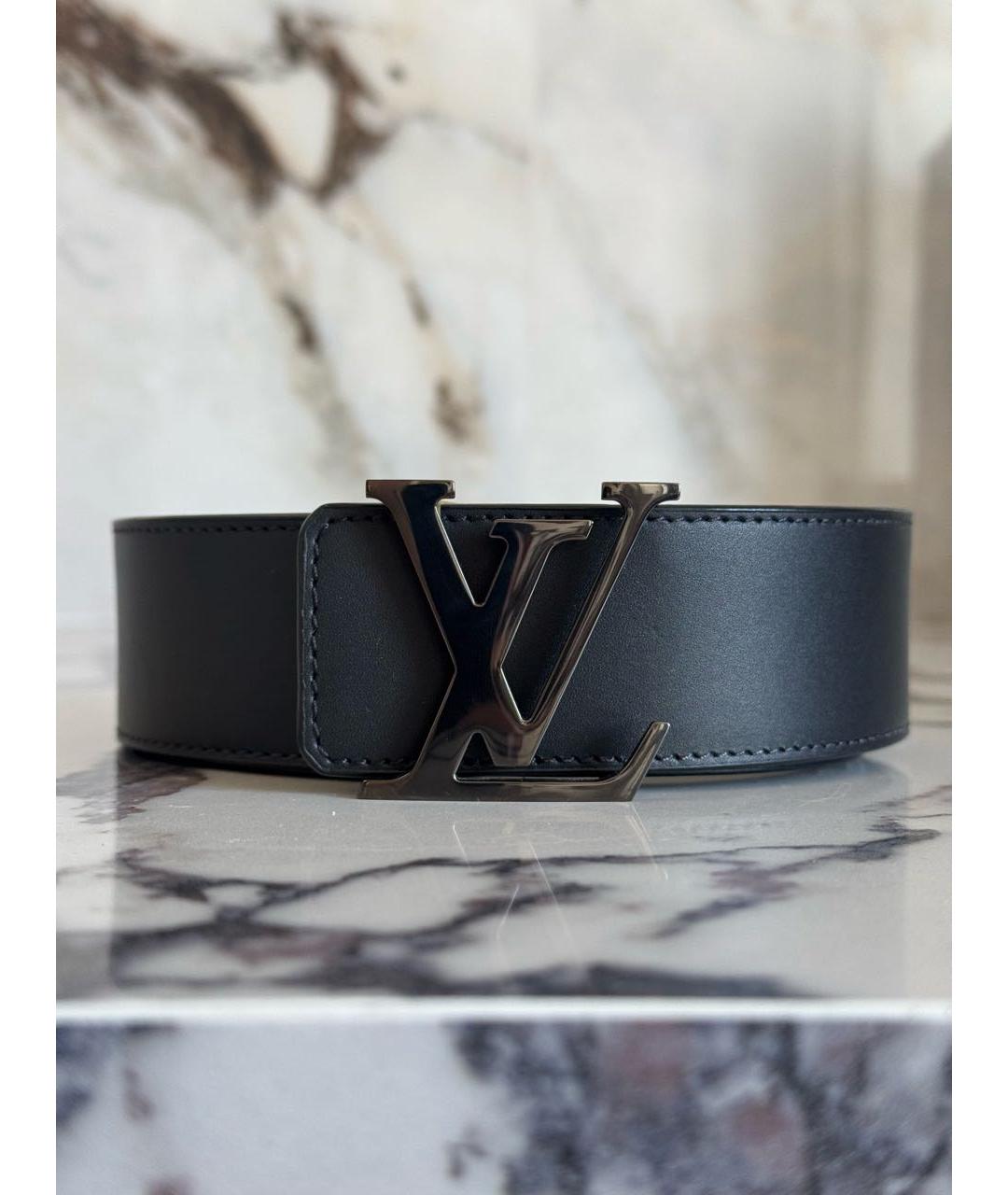 LOUIS VUITTON Черный кожаный ремень, фото 2