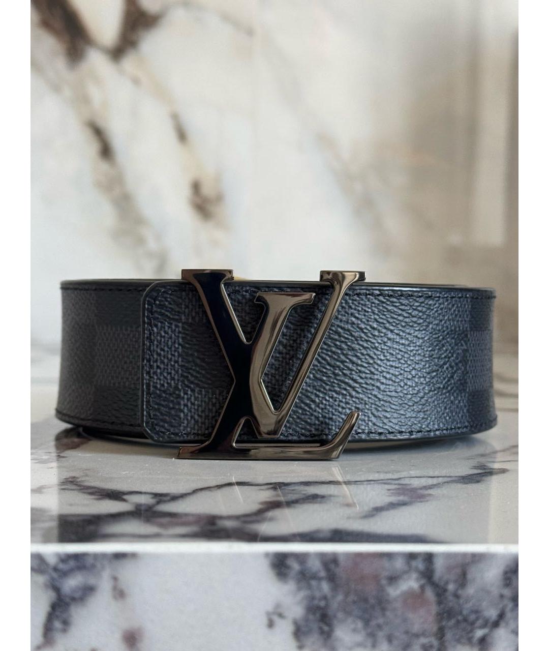 LOUIS VUITTON Черный кожаный ремень, фото 8
