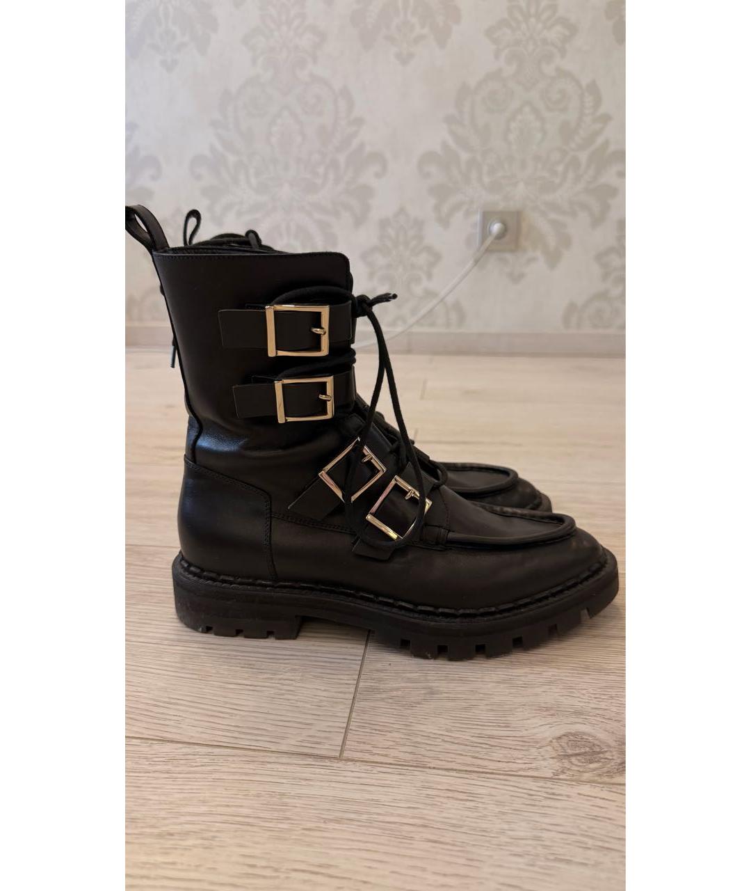 SANTONI Черные кожаные ботинки, фото 9