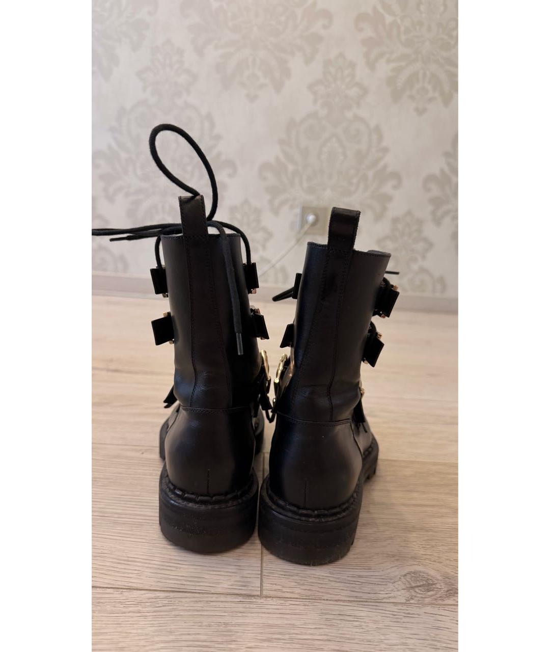 SANTONI Черные кожаные ботинки, фото 4