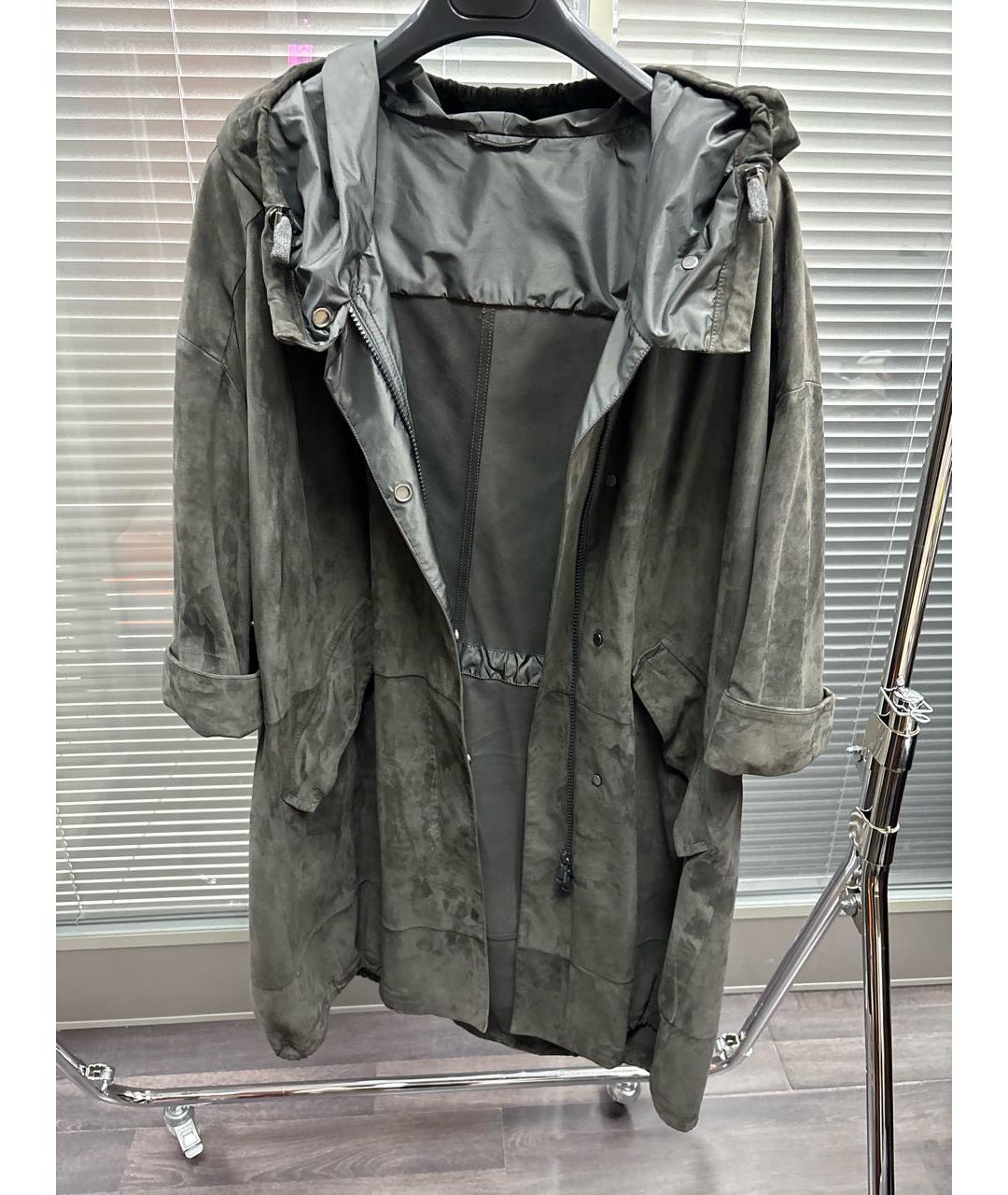 BRUNELLO CUCINELLI Антрацитовая замшевая куртка, фото 4
