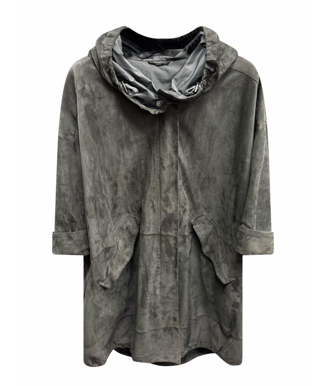 BRUNELLO CUCINELLI Антрацитовая замшевая куртка, фото 1
