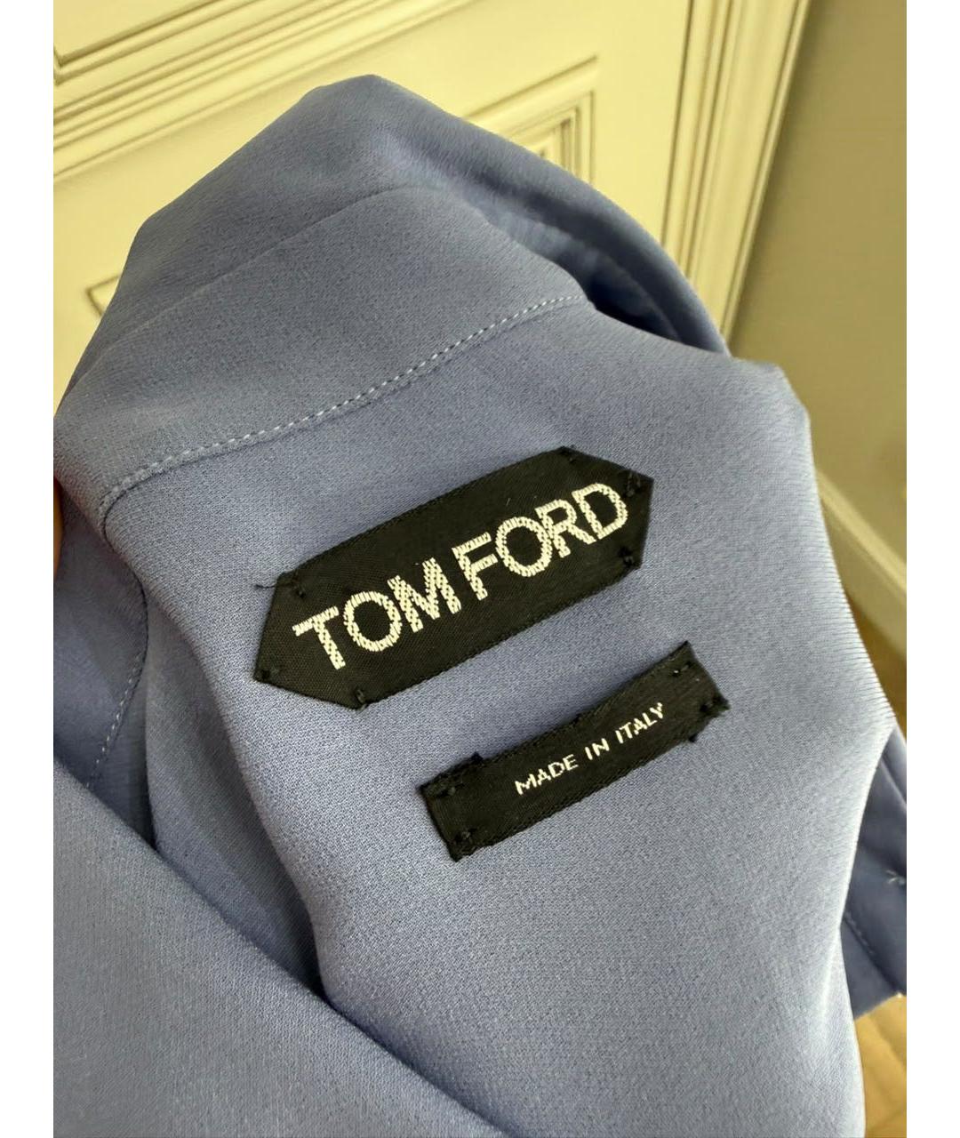 TOM FORD Синяя шелковая блузы, фото 2