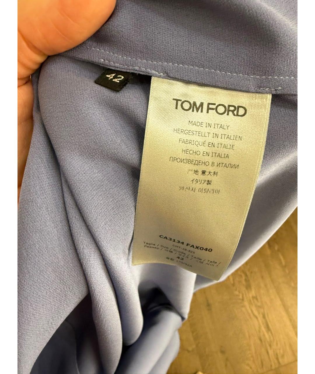 TOM FORD Синяя шелковая блузы, фото 3