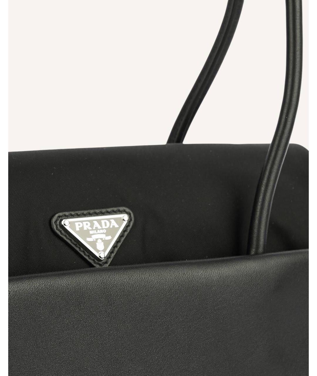 PRADA Черная кожаная сумка тоут, фото 3