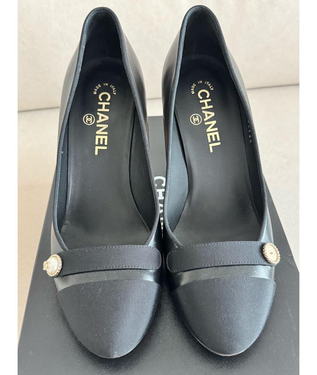 CHANEL Черные кожаные туфли, фото 3