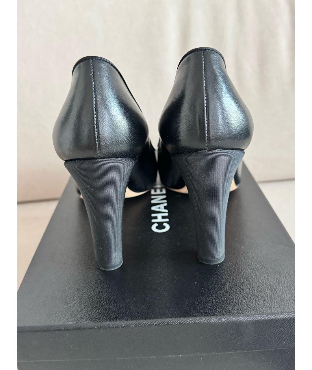 CHANEL Черные кожаные туфли, фото 2