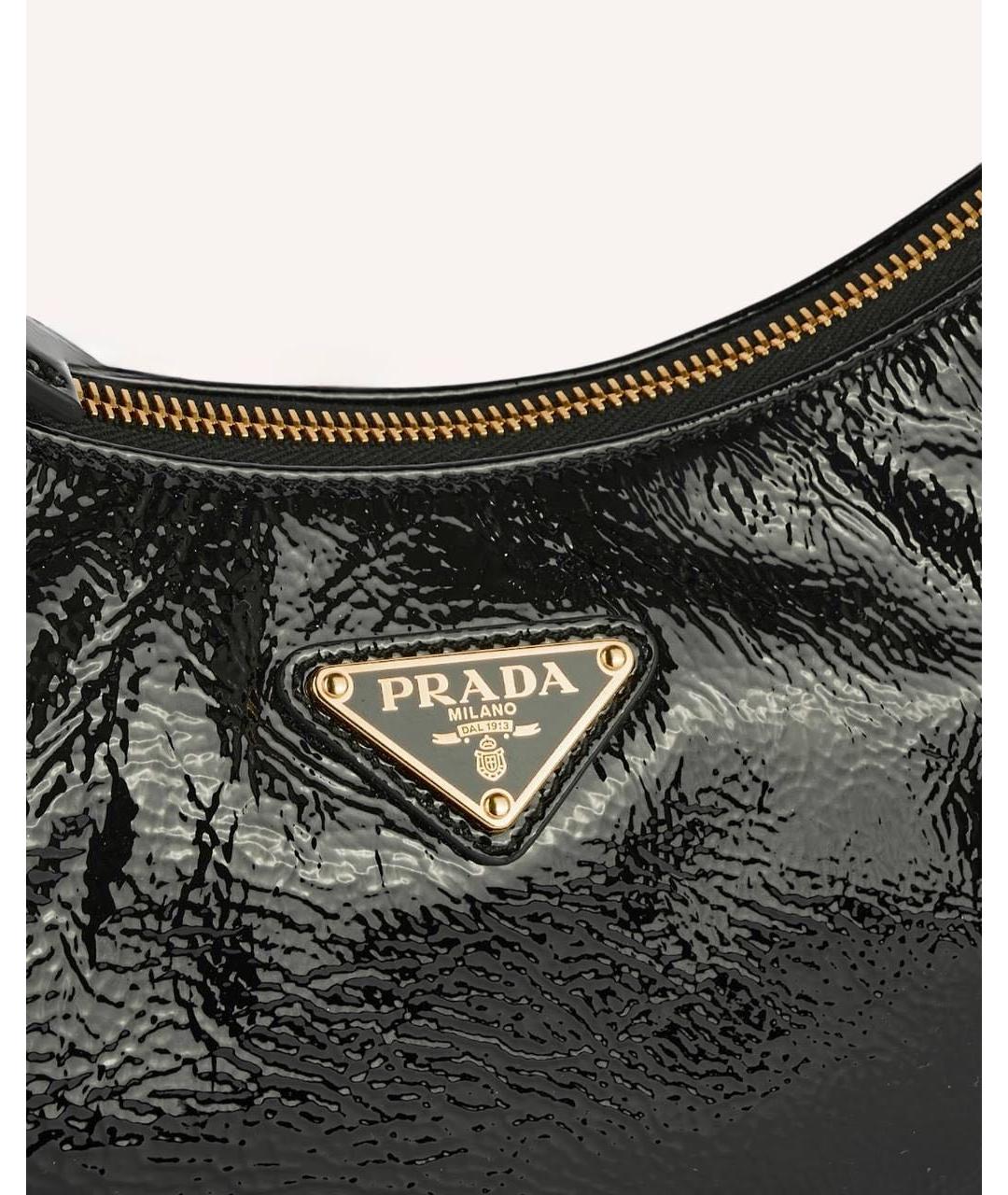 PRADA Черная кожаная сумка с короткими ручками, фото 4