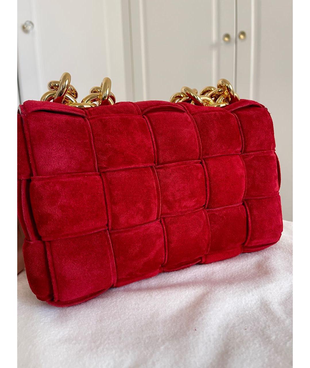 BOTTEGA VENETA Красная замшевая сумка через плечо, фото 3