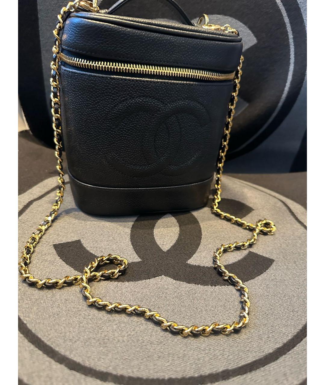 CHANEL Черная кожаная сумка через плечо, фото 6