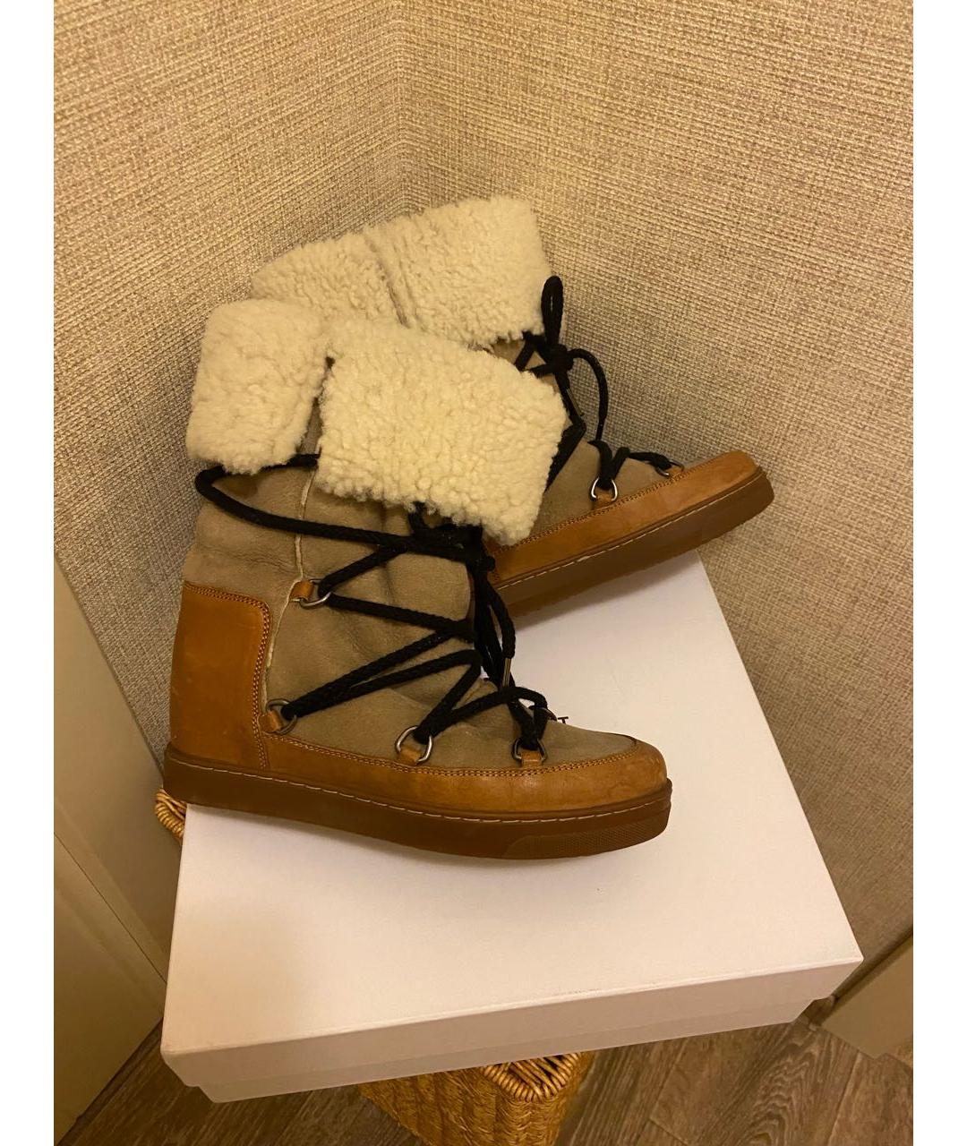 ISABEL MARANT Бежевые замшевые сапоги, фото 8