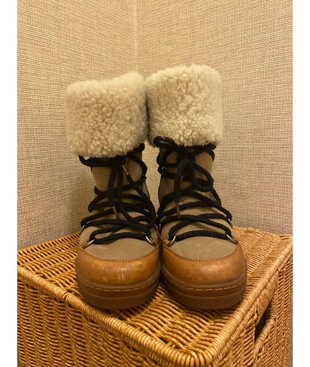 ISABEL MARANT Бежевые замшевые сапоги, фото 3