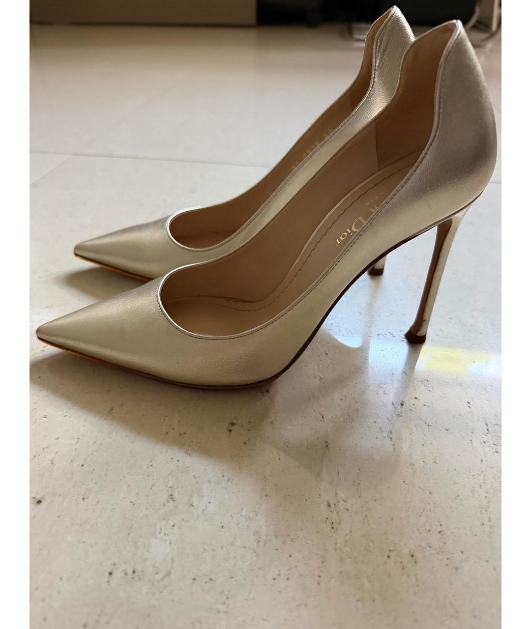 CHRISTIAN DIOR Золотые кожаные туфли, фото 8