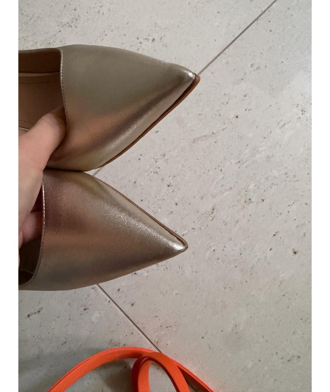 CHRISTIAN DIOR Золотые кожаные туфли, фото 6