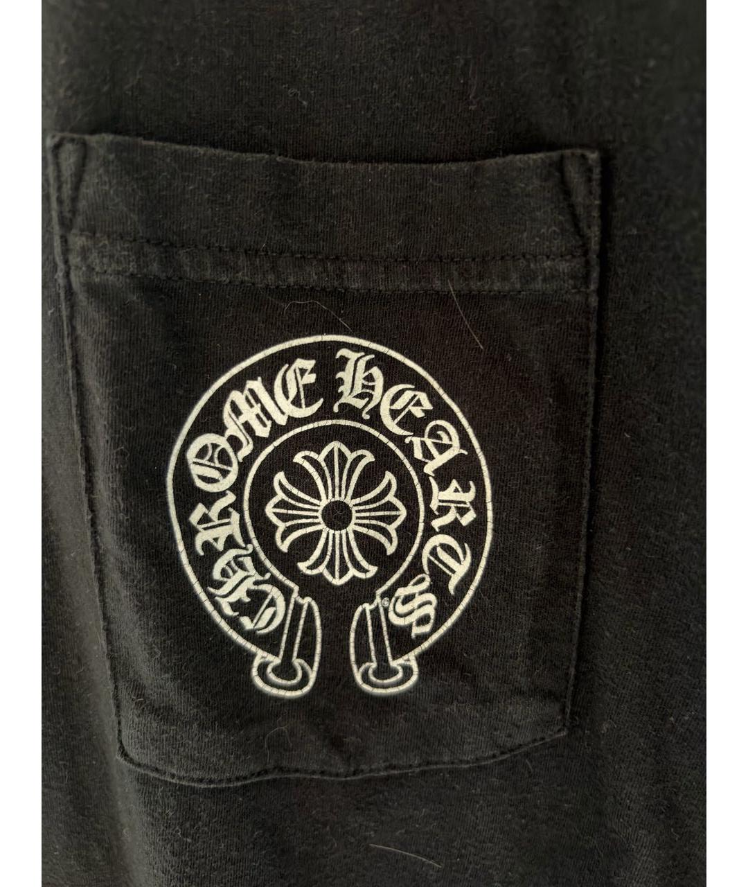 CHROME HEARTS Черная хлопковая футболка, фото 4