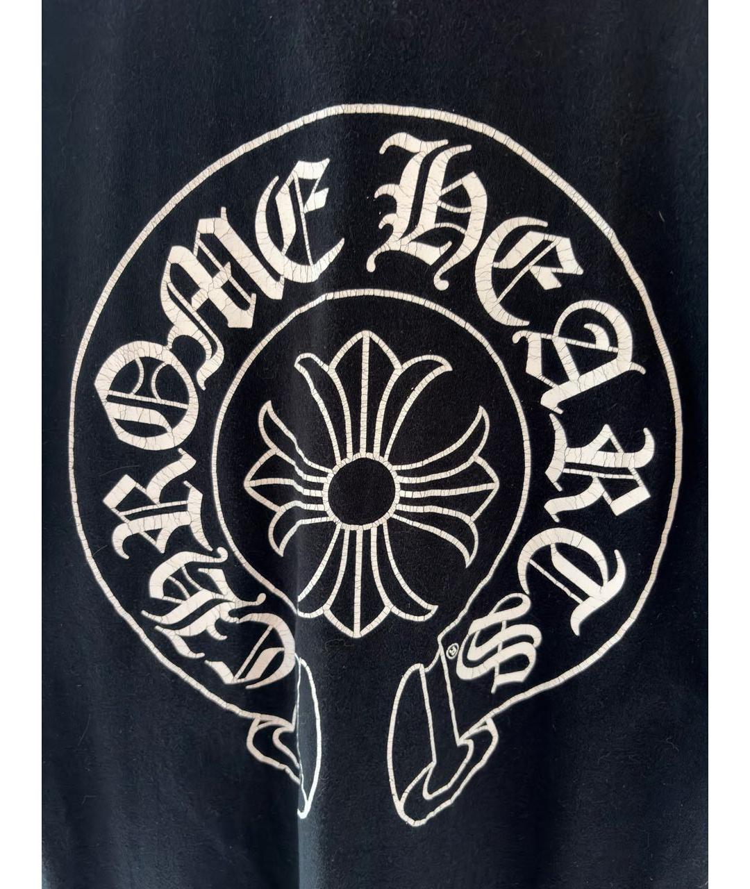 CHROME HEARTS Черная хлопковая футболка, фото 3