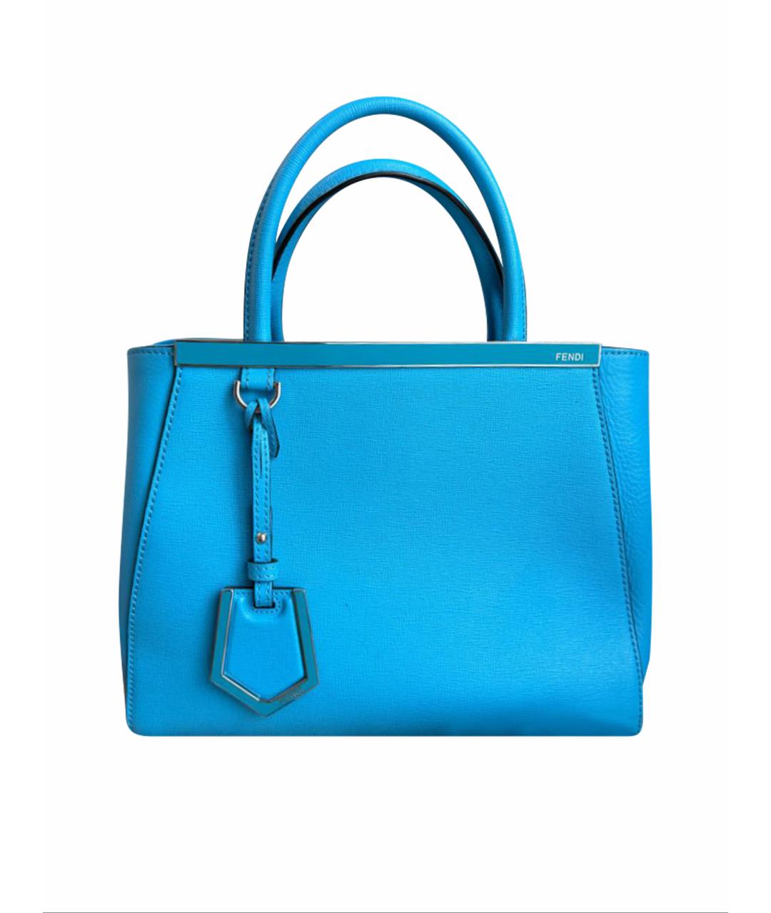FENDI Голубая кожаная сумка тоут, фото 1