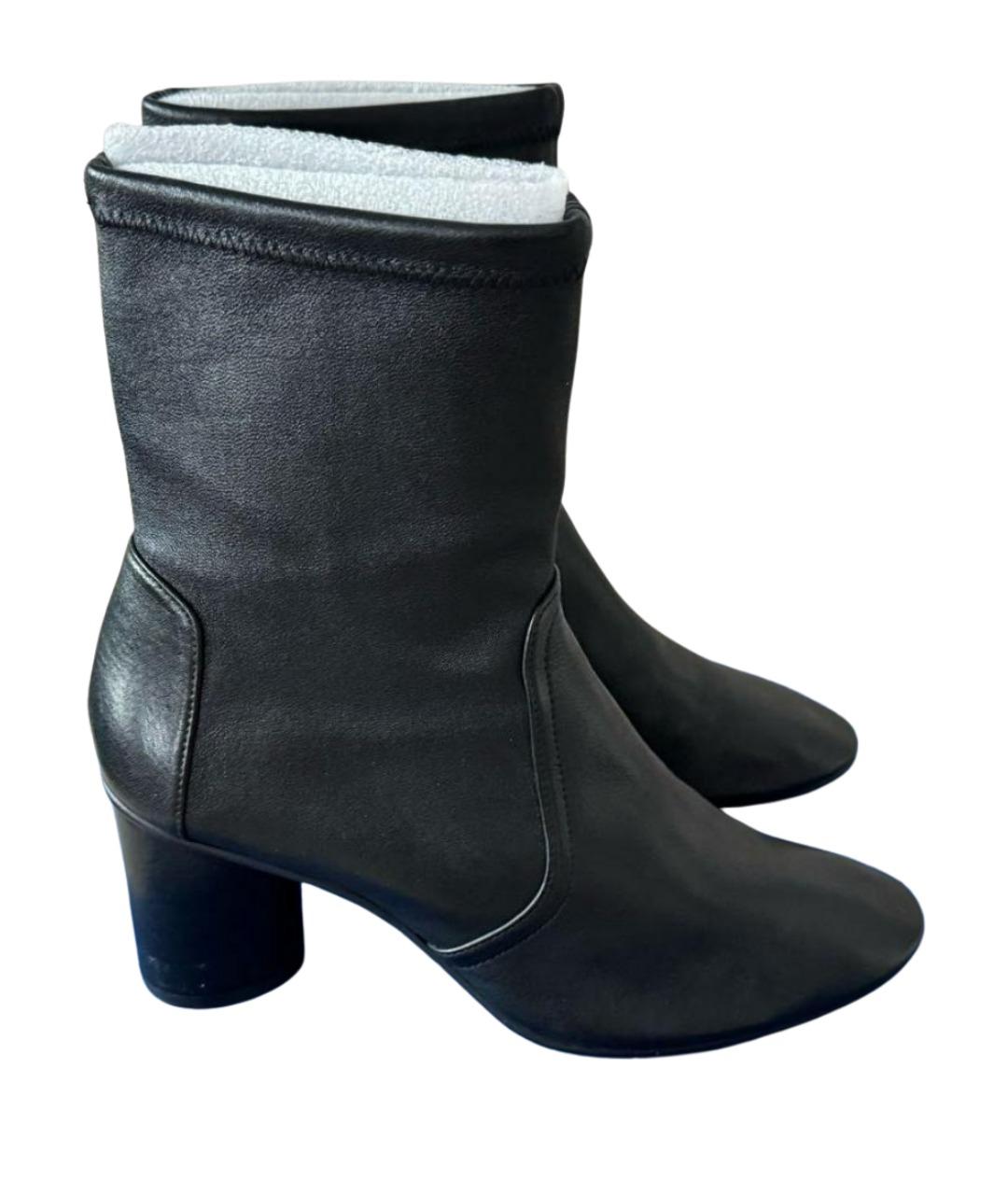 STUART WEITZMAN Черные кожаные ботильоны, фото 1