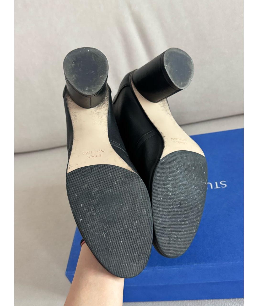 STUART WEITZMAN Черные кожаные ботильоны, фото 5