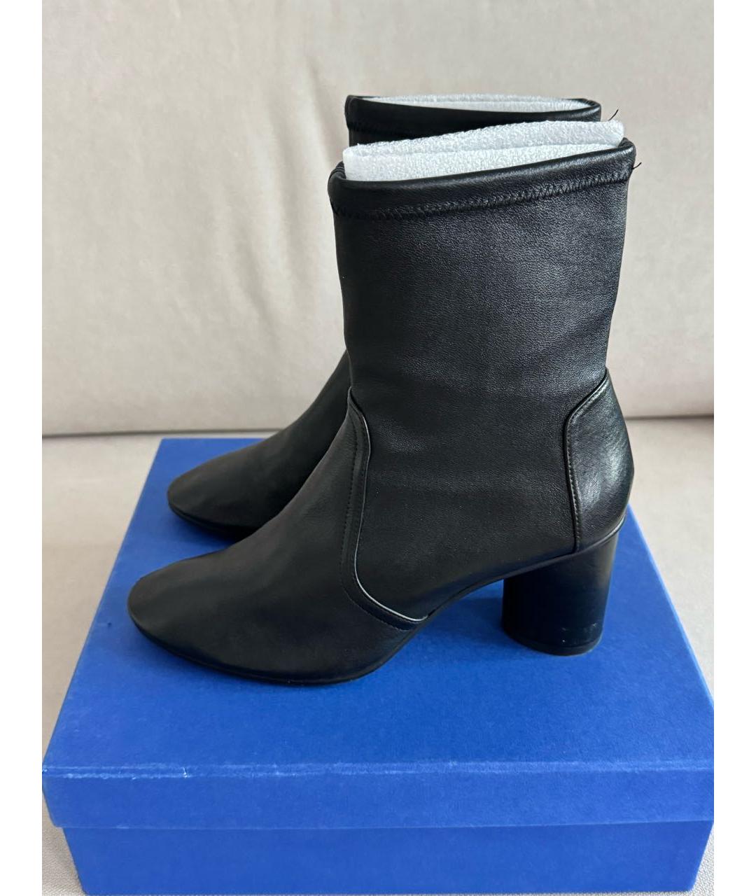 STUART WEITZMAN Черные кожаные ботильоны, фото 7
