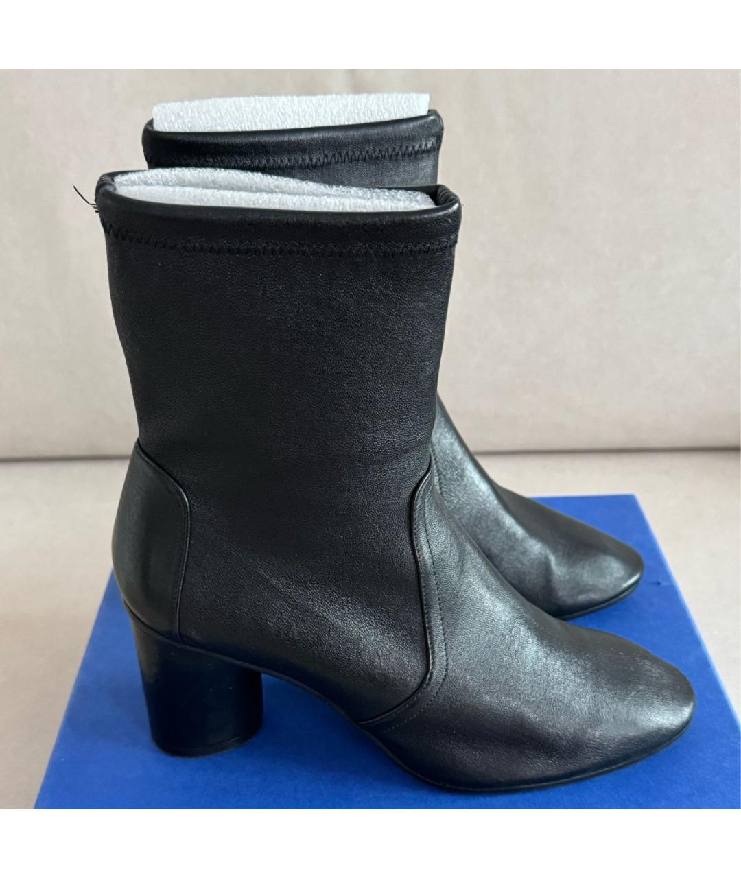 STUART WEITZMAN Черные кожаные ботильоны, фото 2