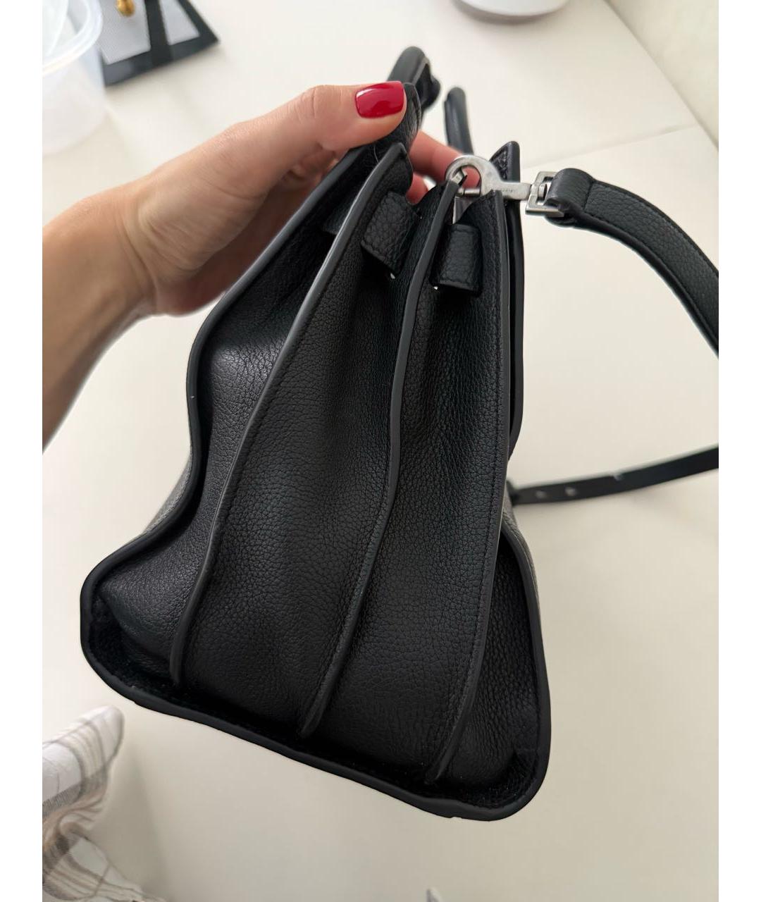 SAINT LAURENT Черная кожаная сумка тоут, фото 5