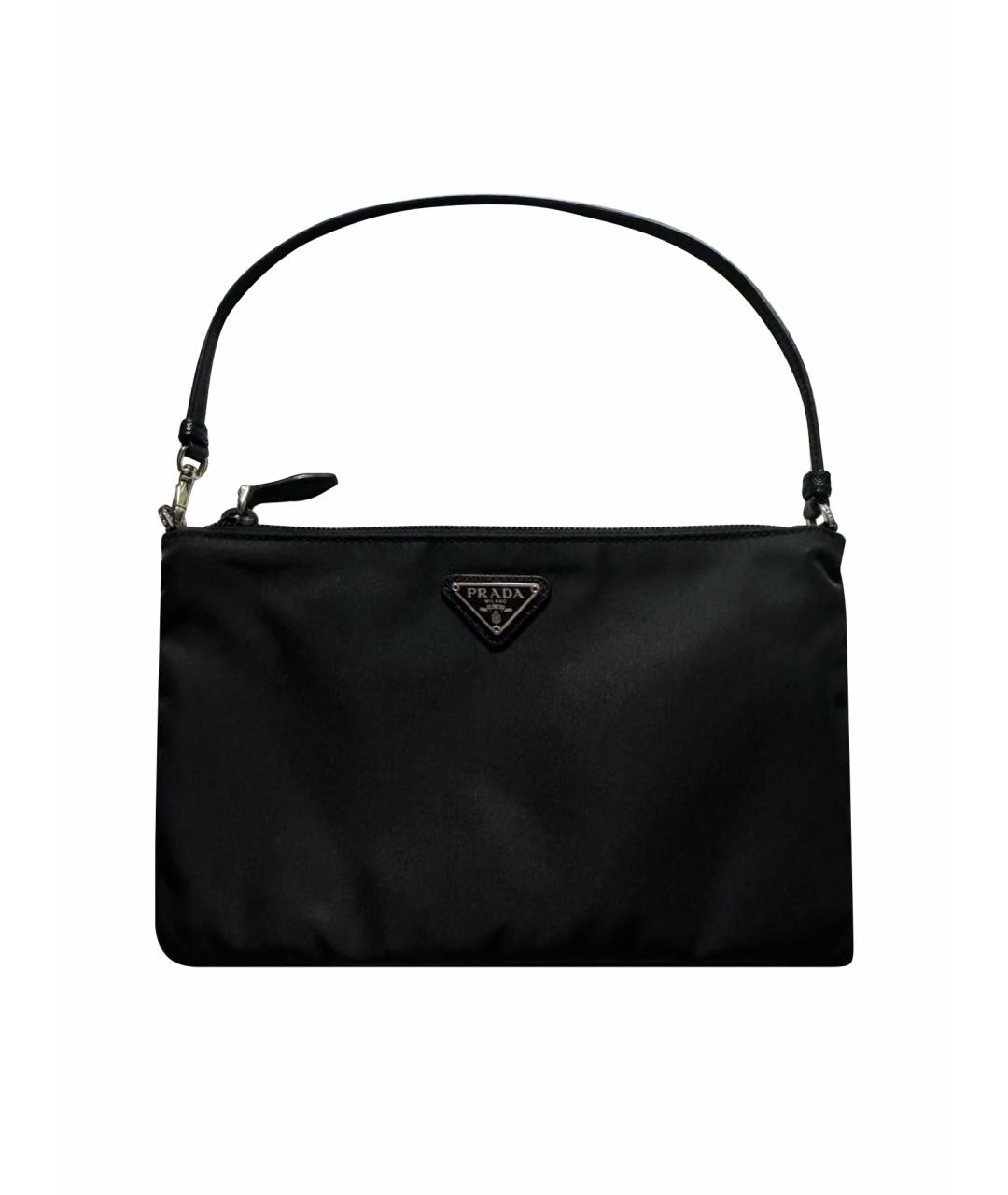 PRADA Черная нейлоновая сумка с короткими ручками, фото 8
