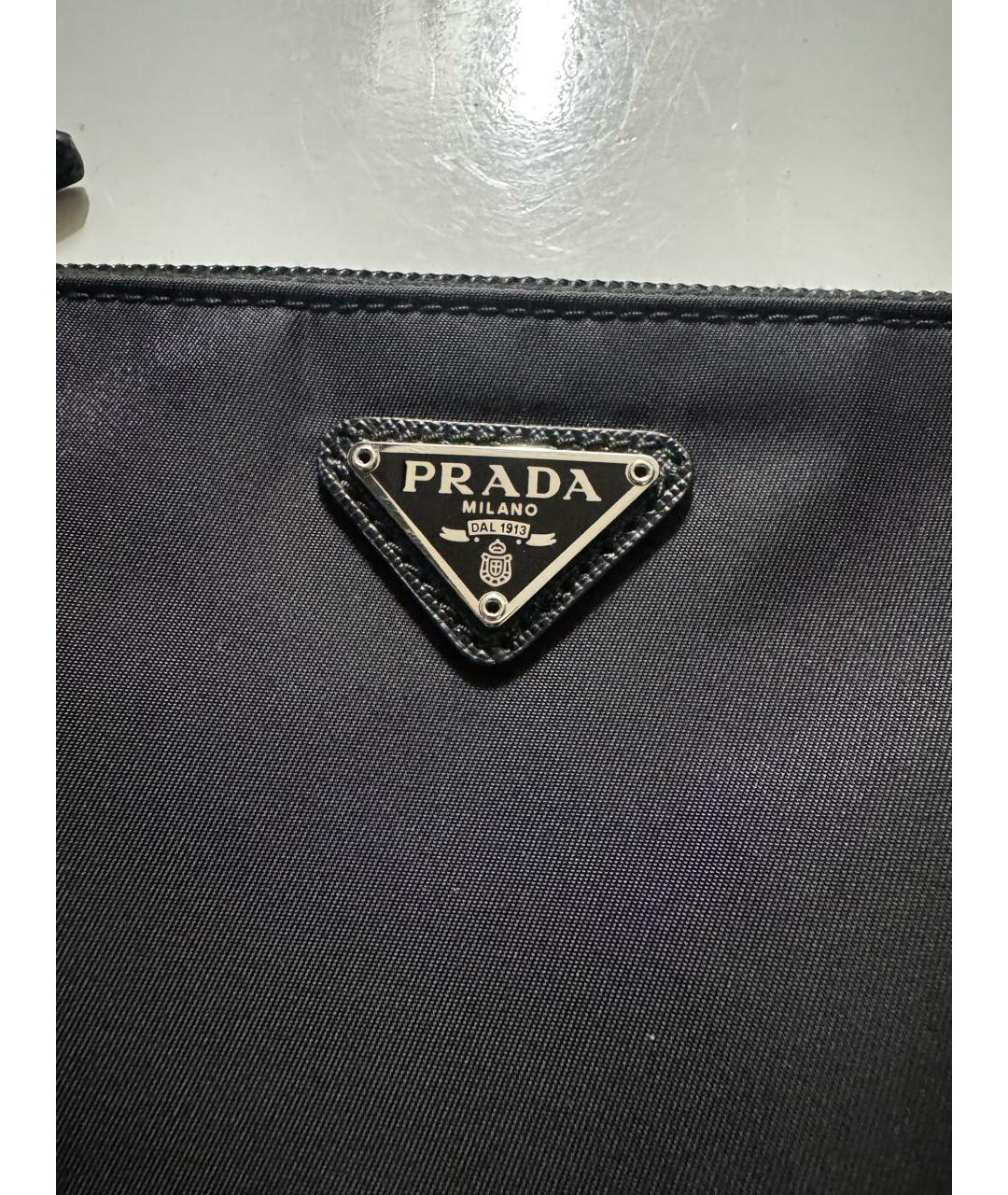 PRADA Черная нейлоновая сумка с короткими ручками, фото 3