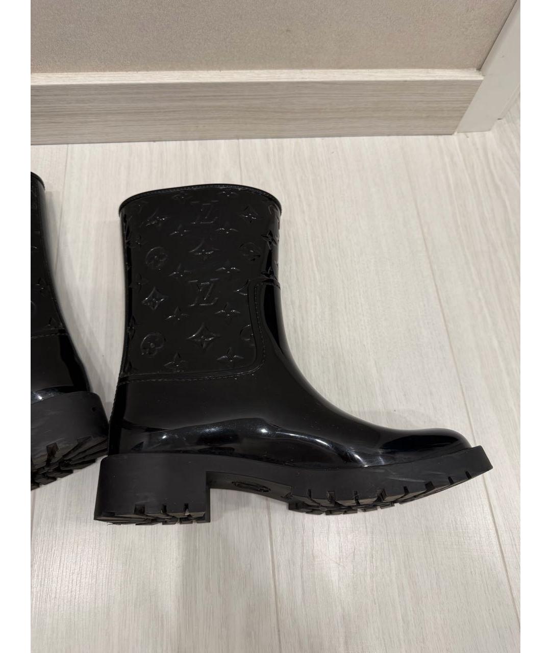 LOUIS VUITTON Черные резиновые сапоги, фото 8