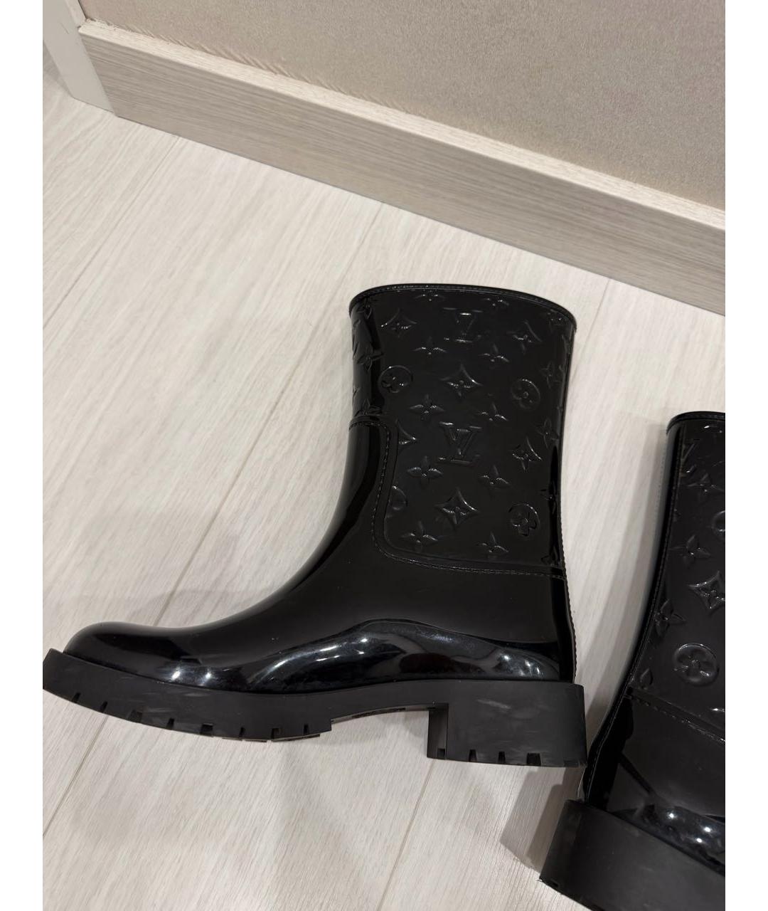 LOUIS VUITTON Черные резиновые сапоги, фото 7