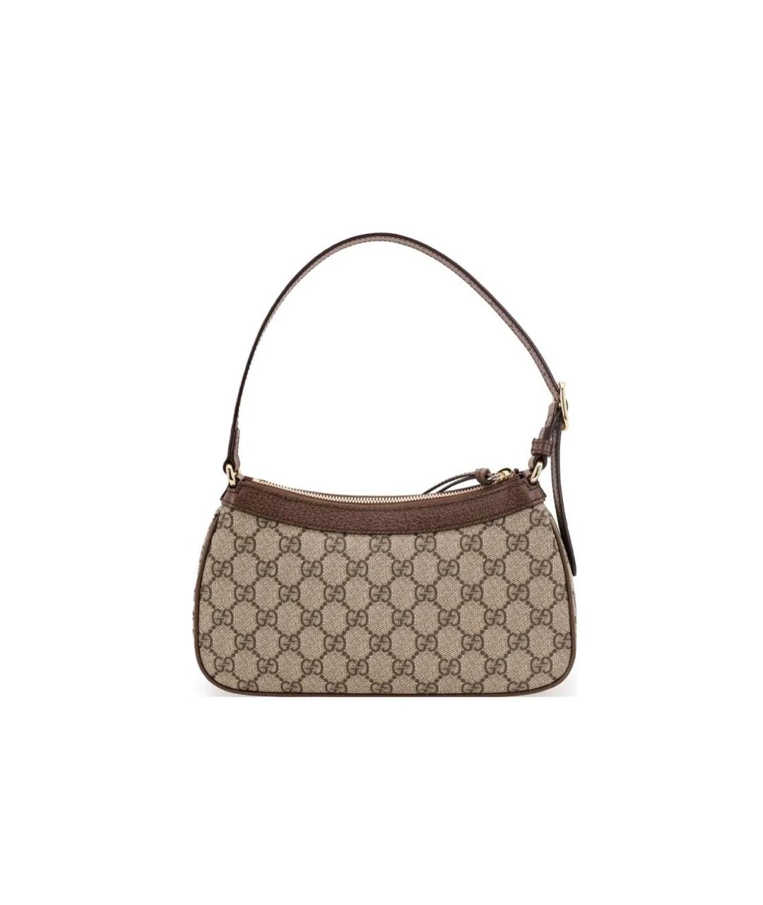 GUCCI Бежевая кожаная сумка с короткими ручками, фото 2