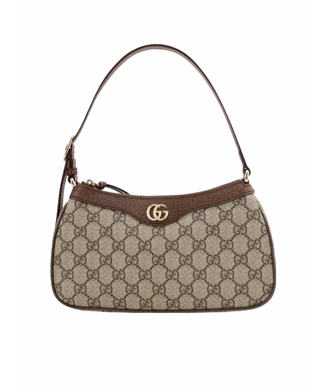 GUCCI Бежевая кожаная сумка с короткими ручками, фото 1