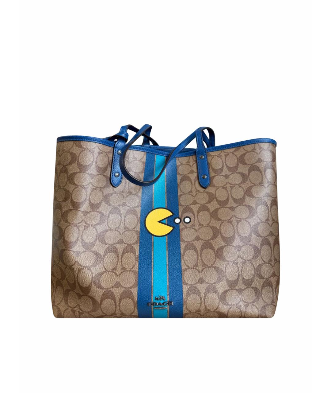 COACH Синяя кожаная сумка тоут, фото 1