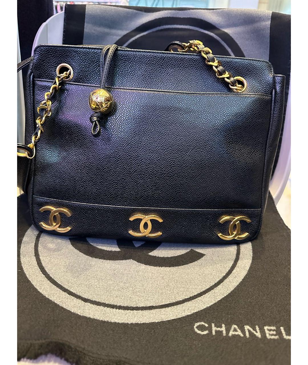 CHANEL Черная кожаная сумка через плечо, фото 6