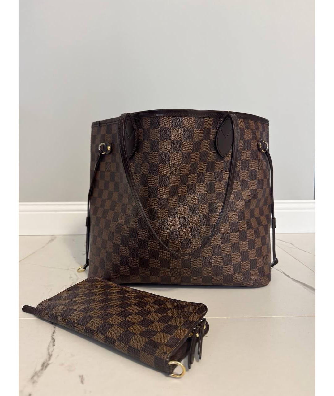 LOUIS VUITTON Коричневая сумка тоут из канвы, фото 3