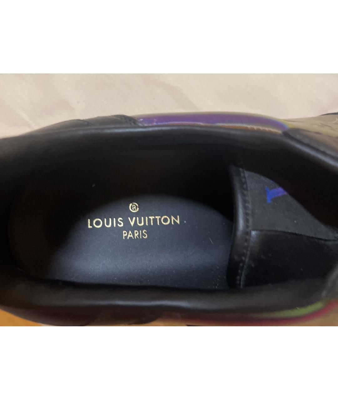 LOUIS VUITTON Черные кожаные низкие кроссовки / кеды, фото 7