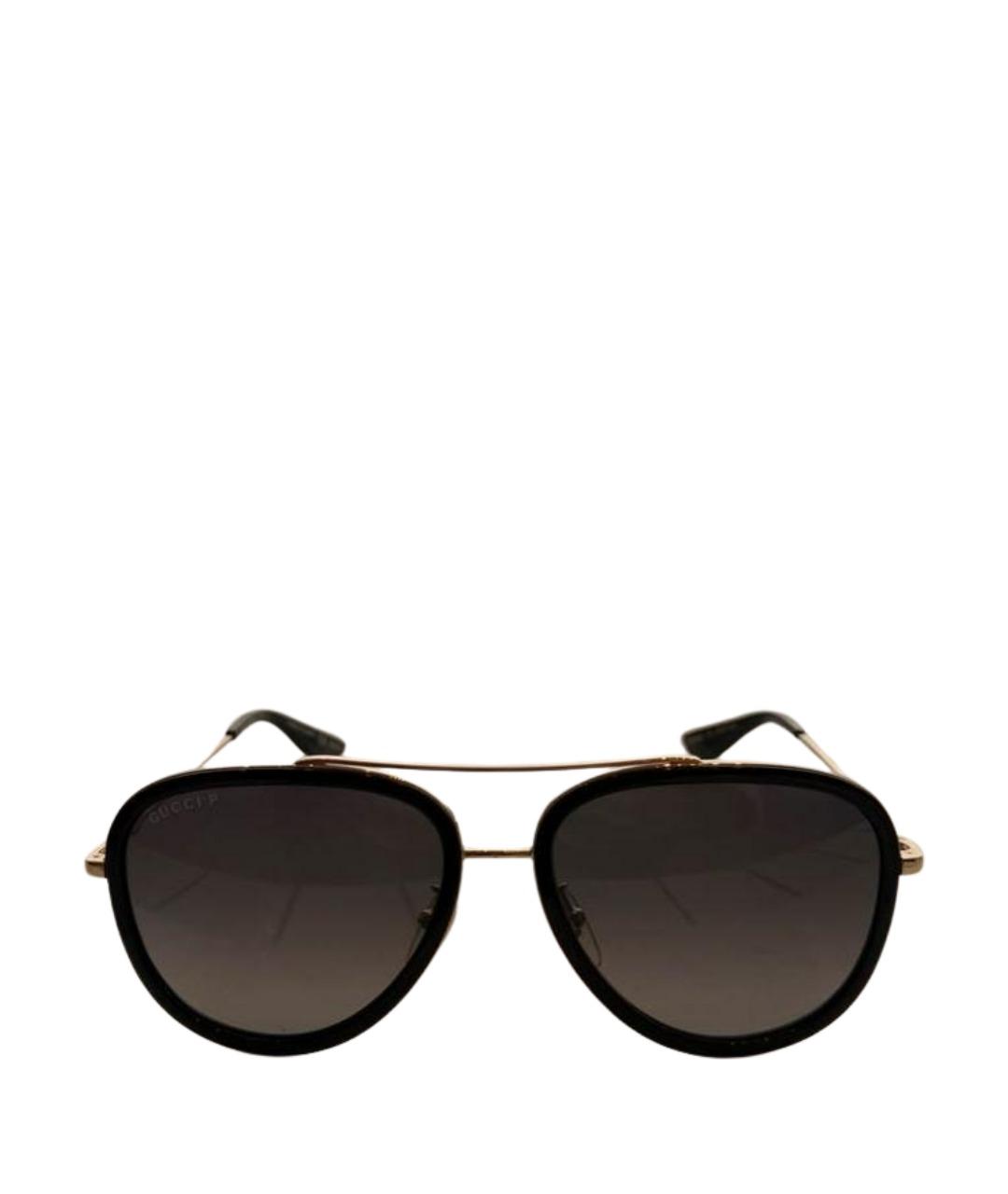 GUCCI Черные металлические солнцезащитные очки, фото 1