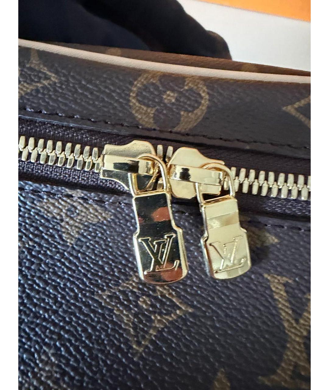 LOUIS VUITTON Коричневая косметичка из канвы, фото 4